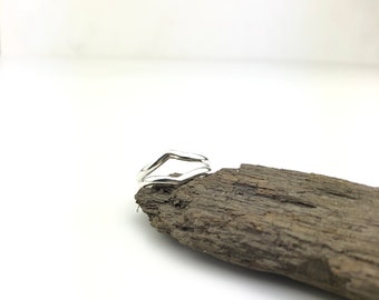 Silver wishbone ring, double wishbone ring, Sterling silver ring, silver jewellery,  handmade jewellery, v-shaped ring, double band