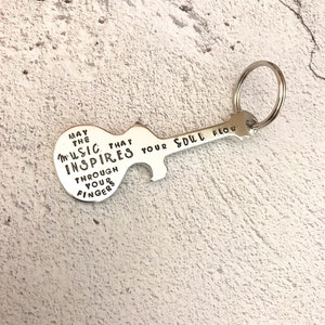 Guitar bottle opener, Personalised key ring, personalised present, gifts for him, customized present, groomsman gift, music lover, stocking
