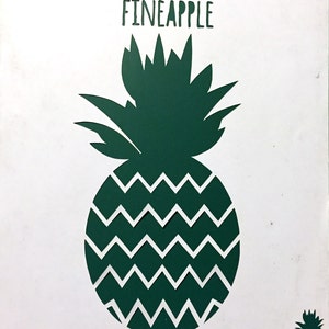 Paper cutting template, personal use, pineapple template, DIY paper cut, paper art, fruit template, pun papercut template, fruity template image 1