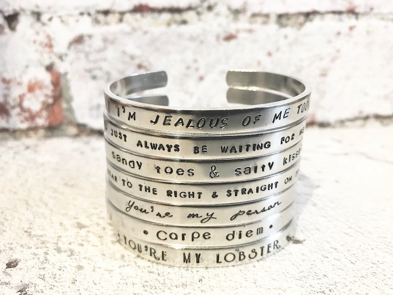 personalised aluminium cuff bracelet zdjęcie 2