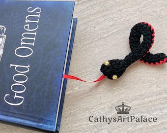 Bookmark Good Omens inspired- CROWLEY Knitted Snake