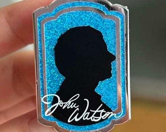 Sherlock Enamel Pin - "John Silhouette" Glitter