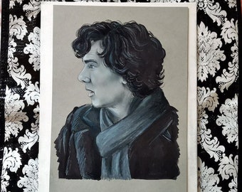 PRINT Sherlock - Sideview with Scarf