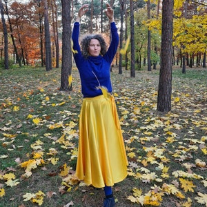 Light whirling skirt, Yellow Sufi Skirt, Skirt for Whirling