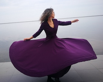 Whirling Skirt Violet with jacket, Violet Sufi Skirt, Skirt for Whirling