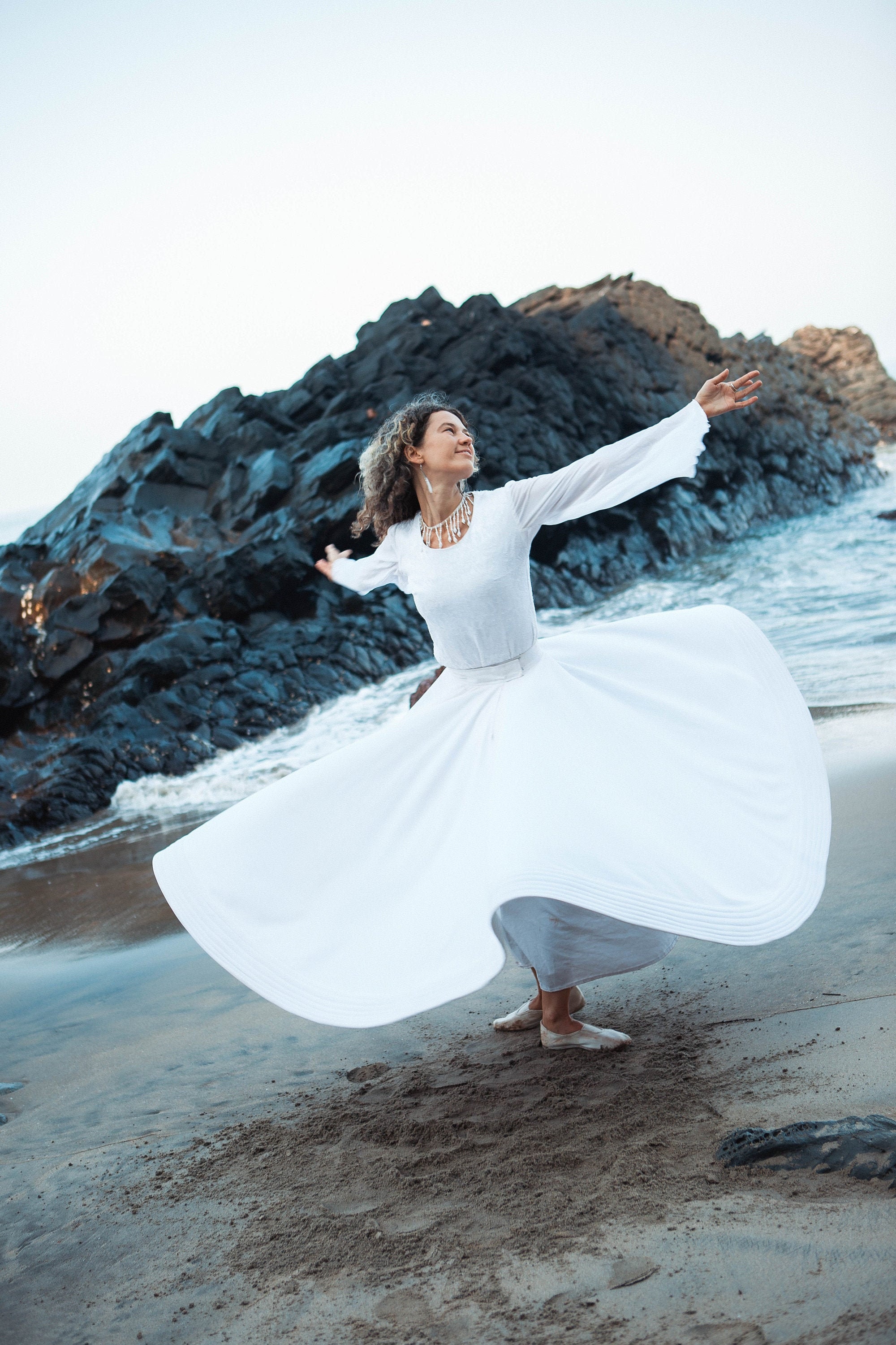 Whirling Skirt, White Sufi Skirt, Skirt for Whirling