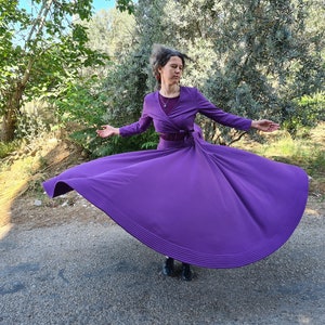 Whirling Skirt Violet with jacket, Violet Sufi Skirt, Skirt for Whirling