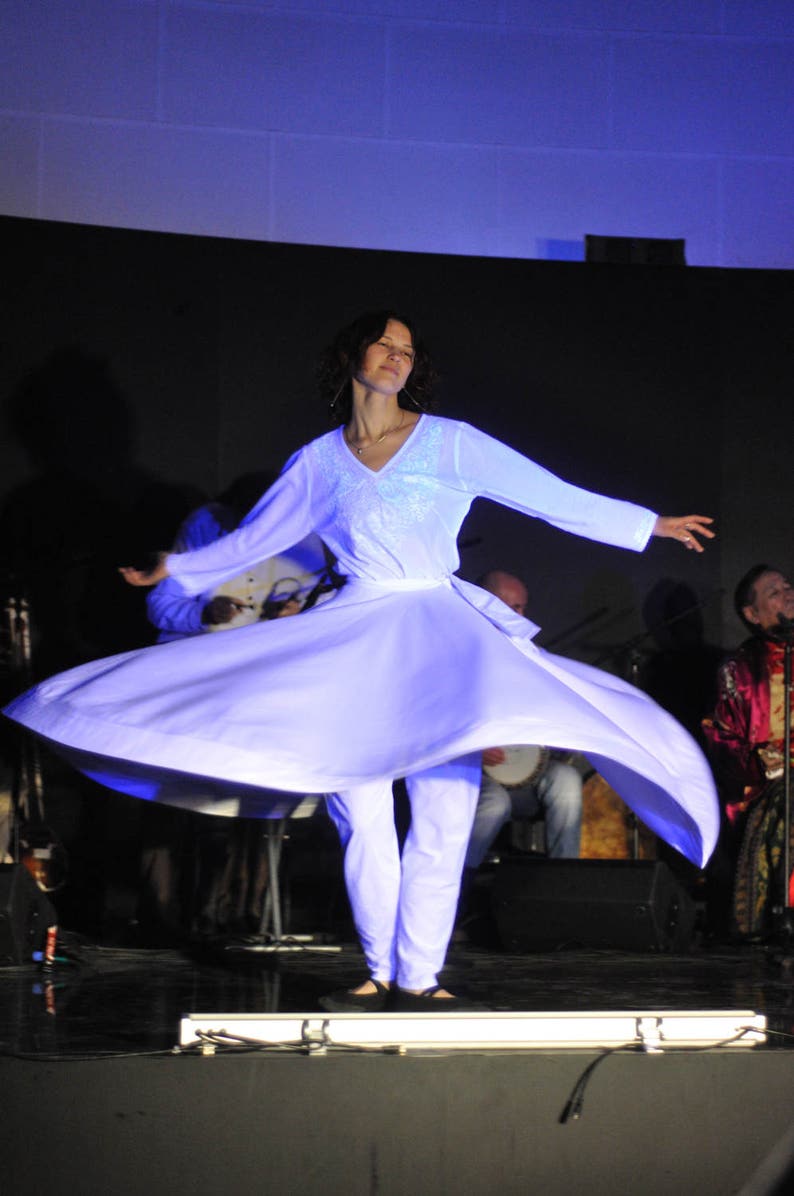 Whirling Skirt, White Sufi Skirt, Skirt for Whirling image 7