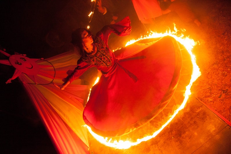 Fire Skirt with Kevlar, fire sufi skirt, dervish fire skirt image 3