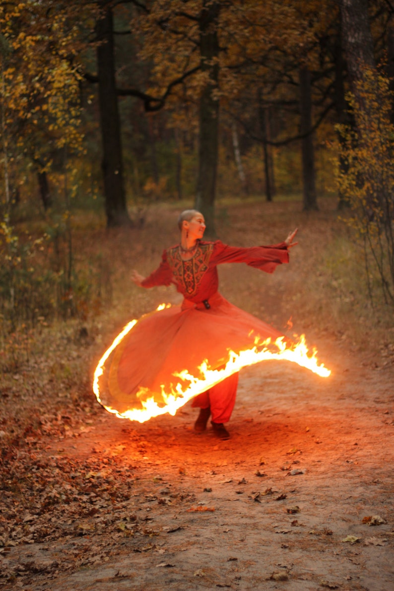 Fire Skirt with Kevlar, fire sufi skirt, dervish fire skirt image 1
