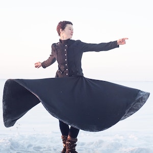 Whirling Skirt, Black Sufi Skirt, Skirt for Whirling