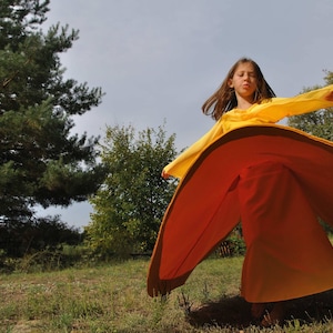 Yellow Whirling Skirt for Kids, Sufi Skirt for Children, Skirt for Whirling
