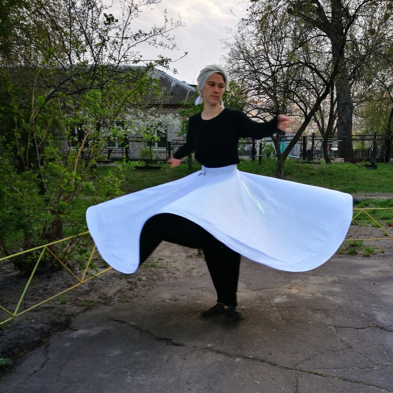 Two colours Sufi Skirt, Skirt for Whirling image 9