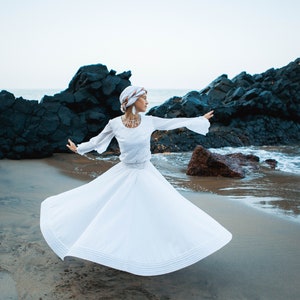 Whirling Skirt, White Sufi Skirt, Skirt for Whirling image 3