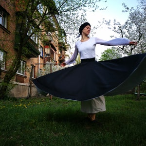 Two colours Sufi Skirt, Skirt for Whirling image 6
