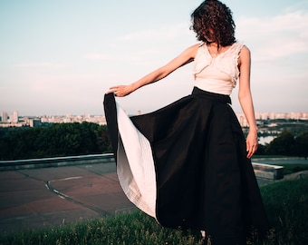 Two colours Sufi Skirt, Skirt for Whirling