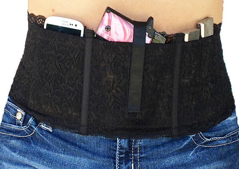 Hidden Heat Lace Black Lace Waistband Conceal Carry Gun Holster for