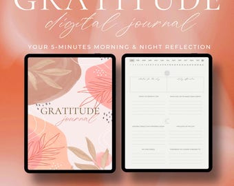 Digitaal dankbaarheidsdagboek van 5 minuten voor iPad en Android | Mindfulnessplanner van 366 dagen | GoodNotes-wellnessdagboek | 10 omslagontwerpen