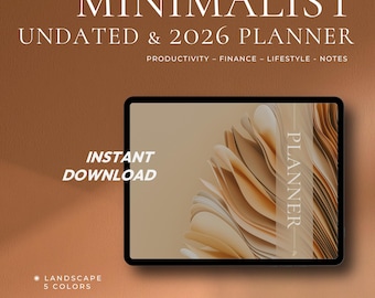 Simple Digital Planner 2026 Dated + Undated | Minimalist Planner for iPad | Daily Aesthetic Planner Goodnotes Notability Android | 5 Colors