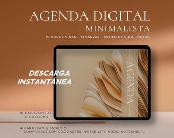 Minimalist 2025 2026 Digital Planner in Spanish | Undated Planner for iPad Android | Goodnotes Notability | Agenda Digital Minimalista