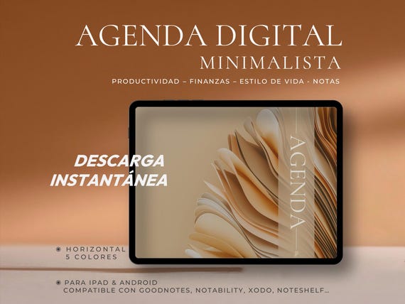 Minimalist 2025 2026 Digital Planner in Spanish | Undated Planner for iPad Android | Goodnotes Notability | Agenda Digital Minimalista
