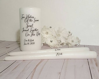 Unscented Pillar Candle, Pillar Candle, Unity Candle Set,Wedding Candle,Wedding Decor, Personalized Unity Candle, Keepsake, A7