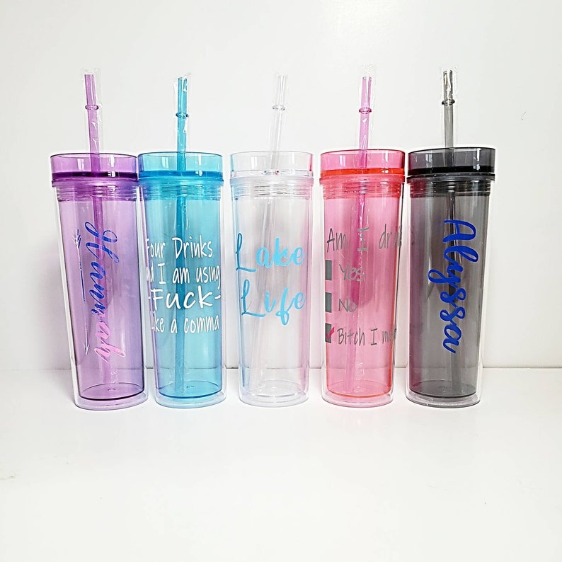 Fully Customizable Tumbler With Straw Personlized/adhesive Etsy