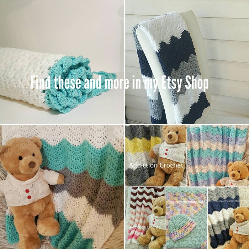 Handmade Blanket/crochet Baby Blanket/chevron Blanket/navy Etsy Canada
