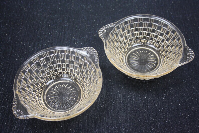 Vintage Pale Pink Glass Small Bowl / Trinket Dish Set of 2 Etsy