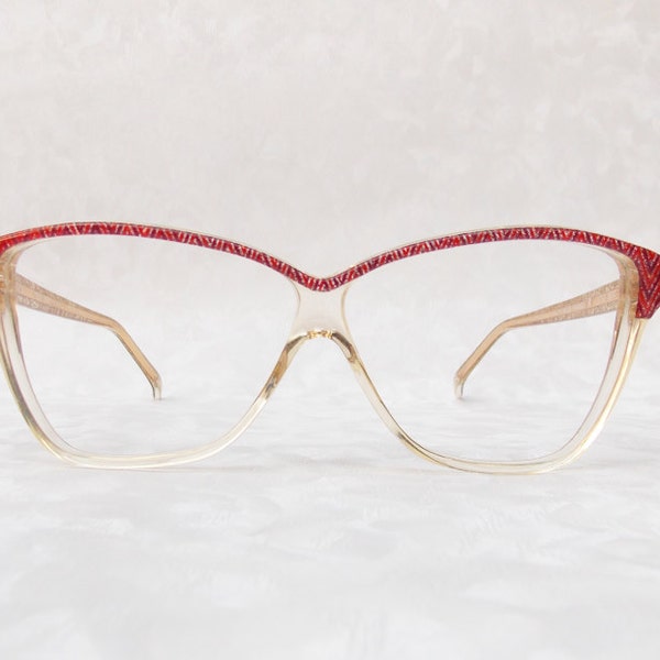 Eyeglasses, Eyewear, Nina Ricci Glasses, Glasses, Glasses Frames, Eye Glasses, Lens Free, Relensing, Statement Brow, Glitter - 1980s