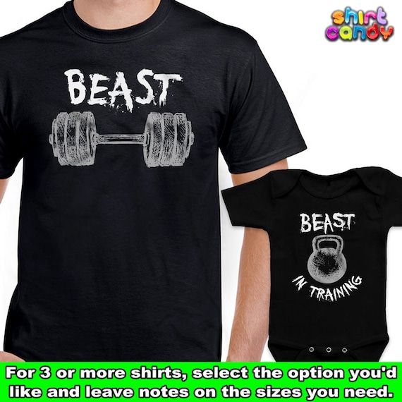 Dad and Baby Matching Shirts Workout Matching Family Pajamas Gifts for New Dad  Father and Son Shirt Dad and Daughter Shirt Beast in Training 