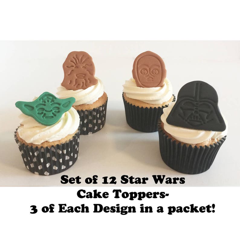 12 Fun Sugar Star Wars Cake Toppers Edible Handmade With A Etsy