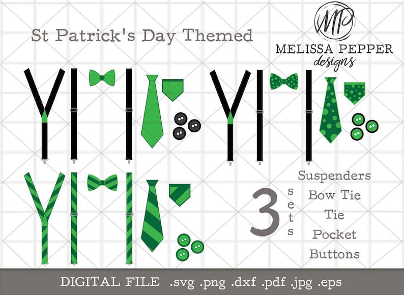 matching bow tie and suspenders for st patricks day