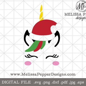 Santa Unicorn SVG, cut file unicorn horn, unicorn svg,svg file,digital file, unique unicorn svg, Christmas Unicorn SVG, Christmas SVG Cricut