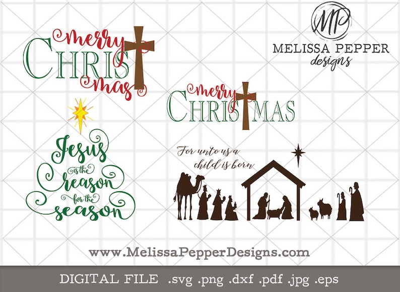 Mini Religious Christmas SVG Bundle Merry Christ Mas Jesus - Etsy