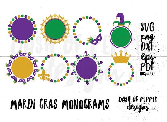 Download Mardi Gras Monogram Border Svg Mardi Gras Bundle Fleur De Etsy