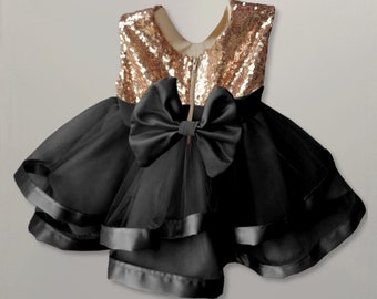 rose gold and black wedding dress