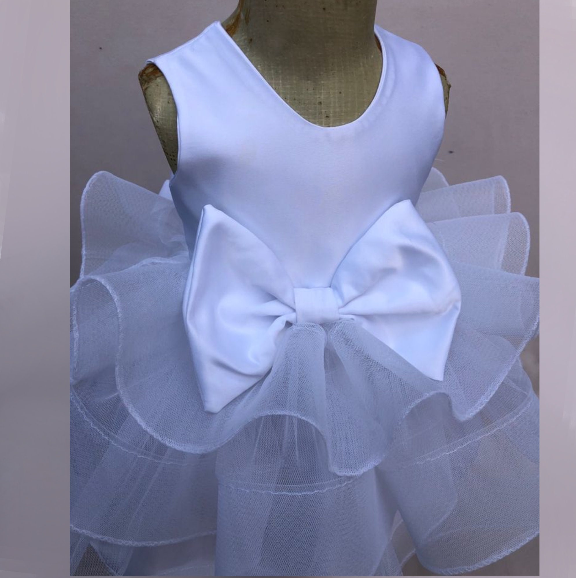 White tutu ruffle dress for girls toddlers and baby girls Etsy