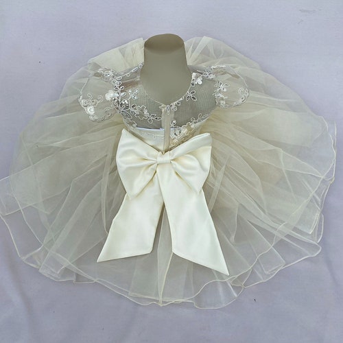 Ivory lace and tulle dress, Baptism dress, shops Christening dress, Special event dress, Baby girl formal dress, Fancy dress for baby