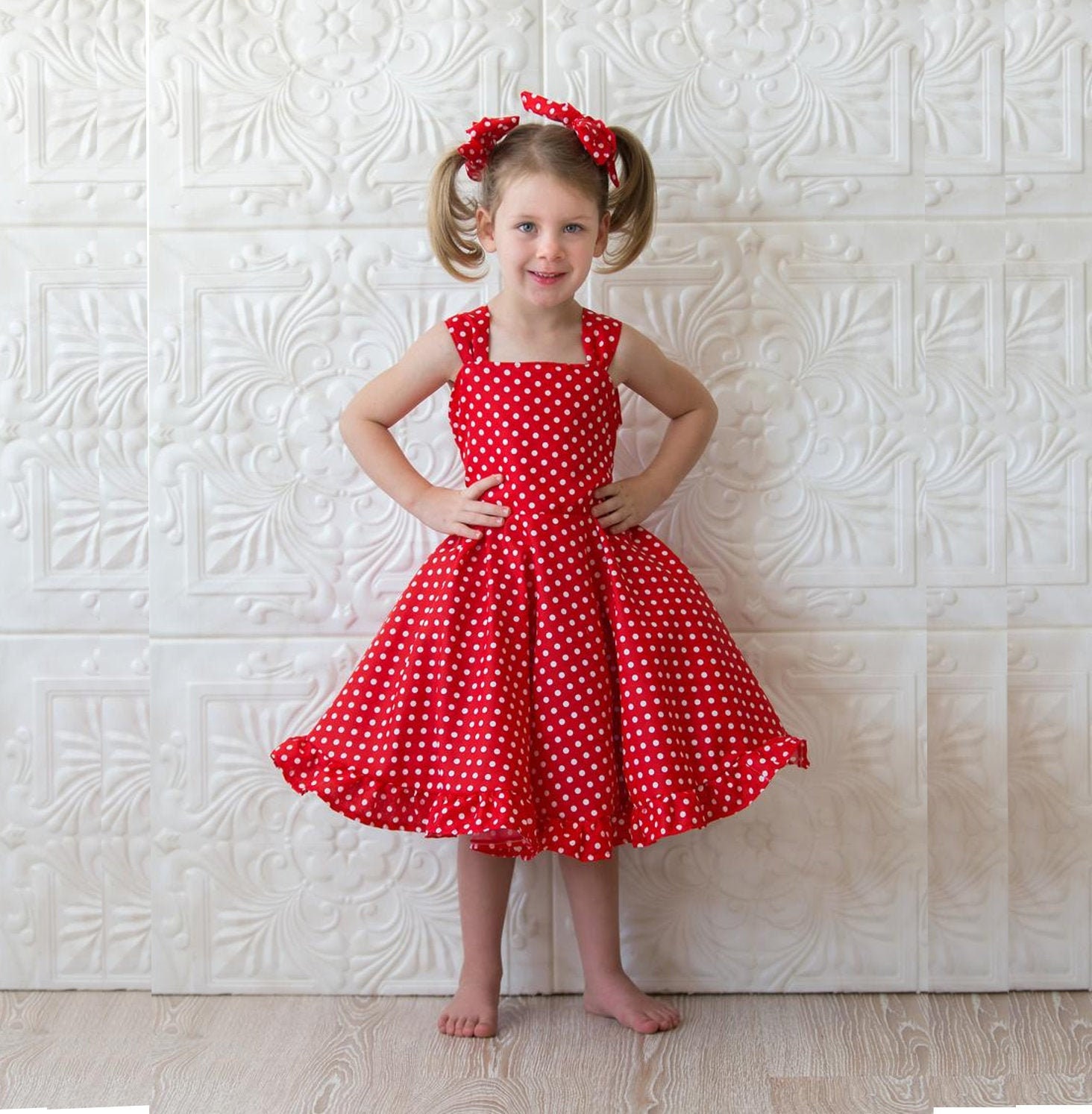 red polka dot dress kids