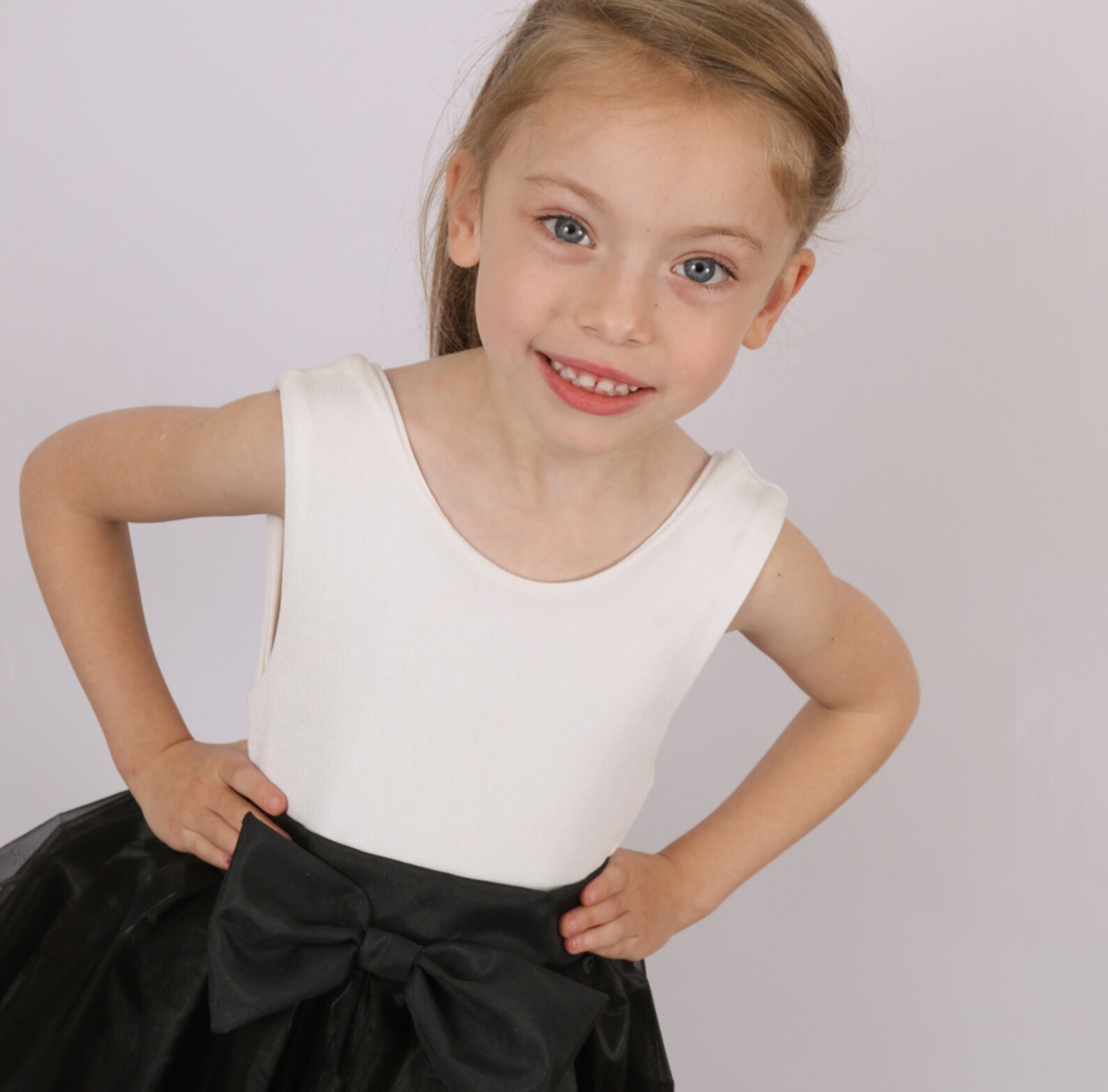 Black and White Flower Girl Dress Girls Black Dress for Etsy