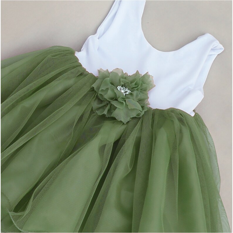 Green Flower Girl Dress Olive Green Dress Baby Green Dress Etsy Australia