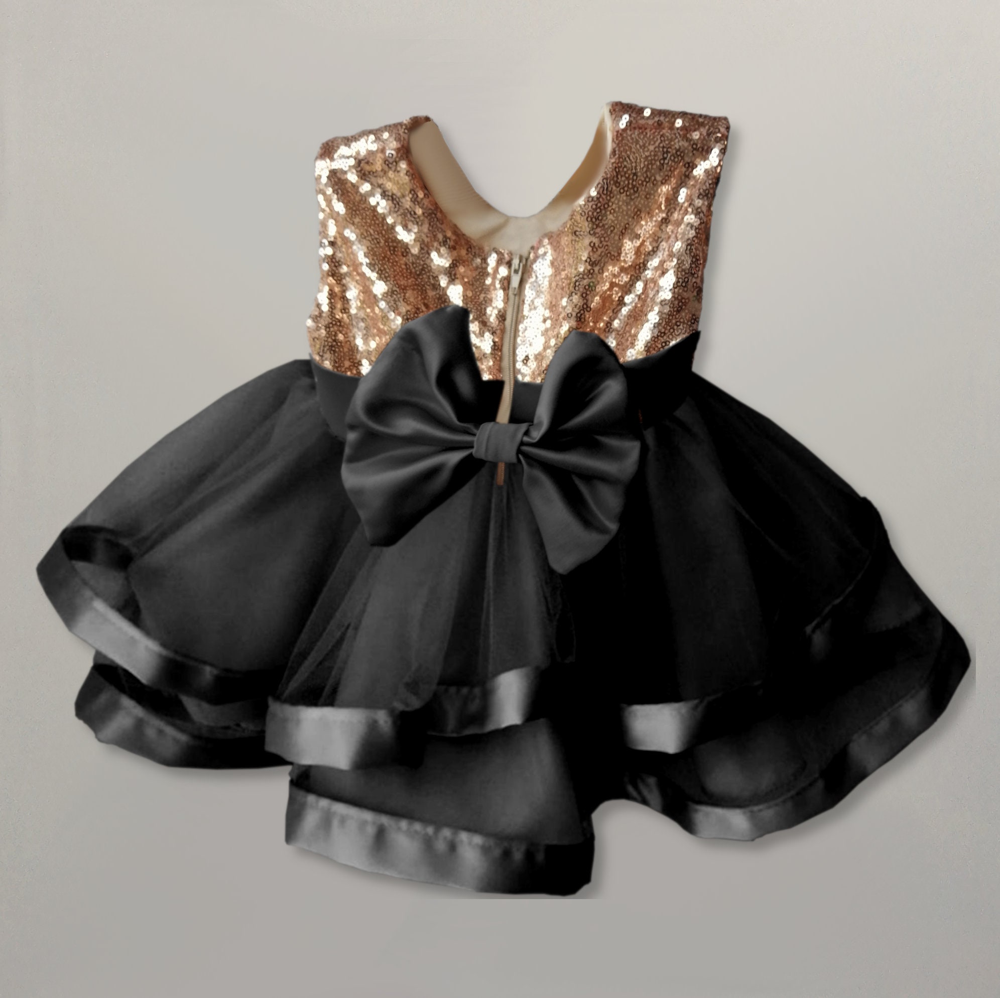 Black dress for girls Gold and black formal dress Special Etsy