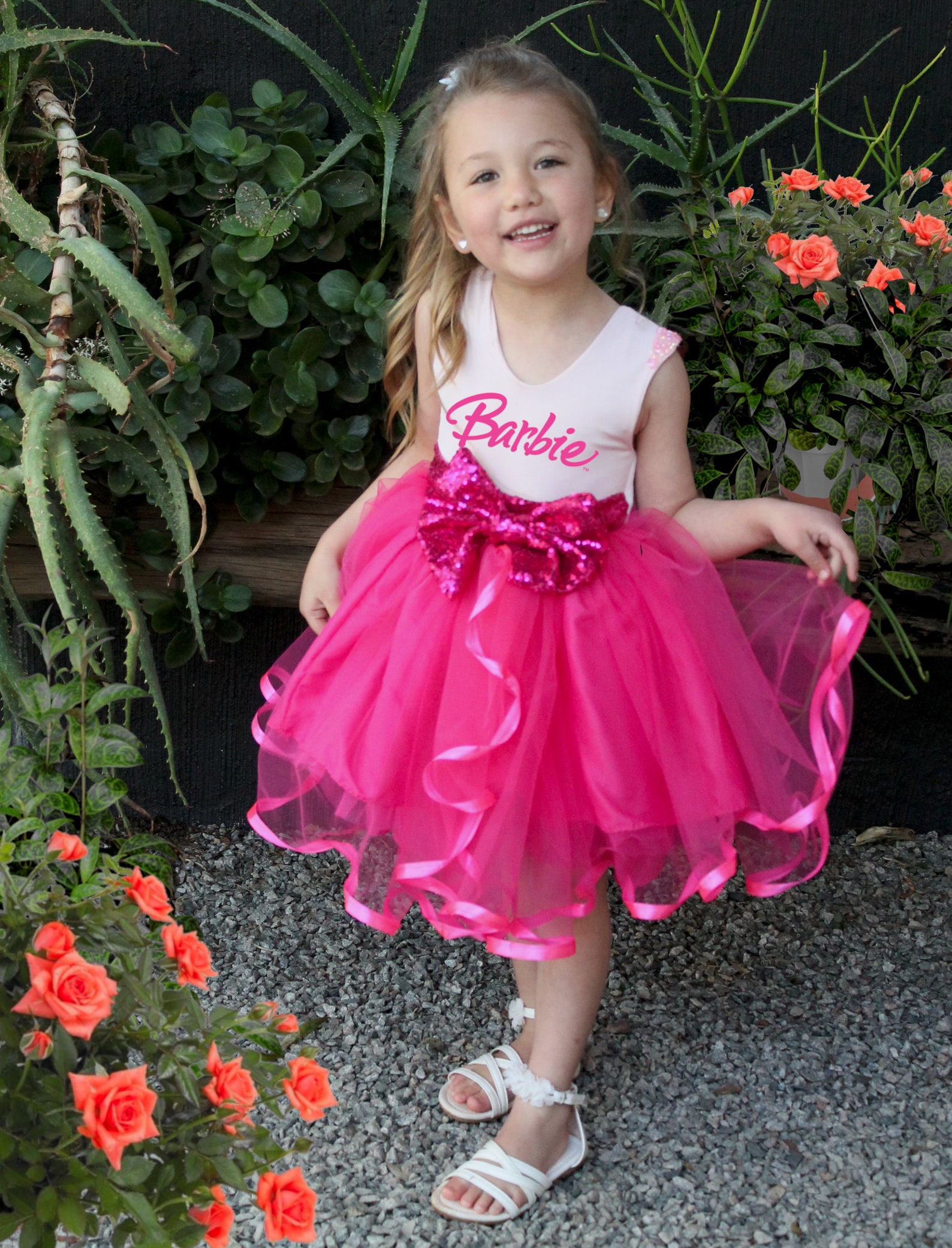 Barbie tutu dress for girls Fuchsia pink tutu dress Hot pink Etsy