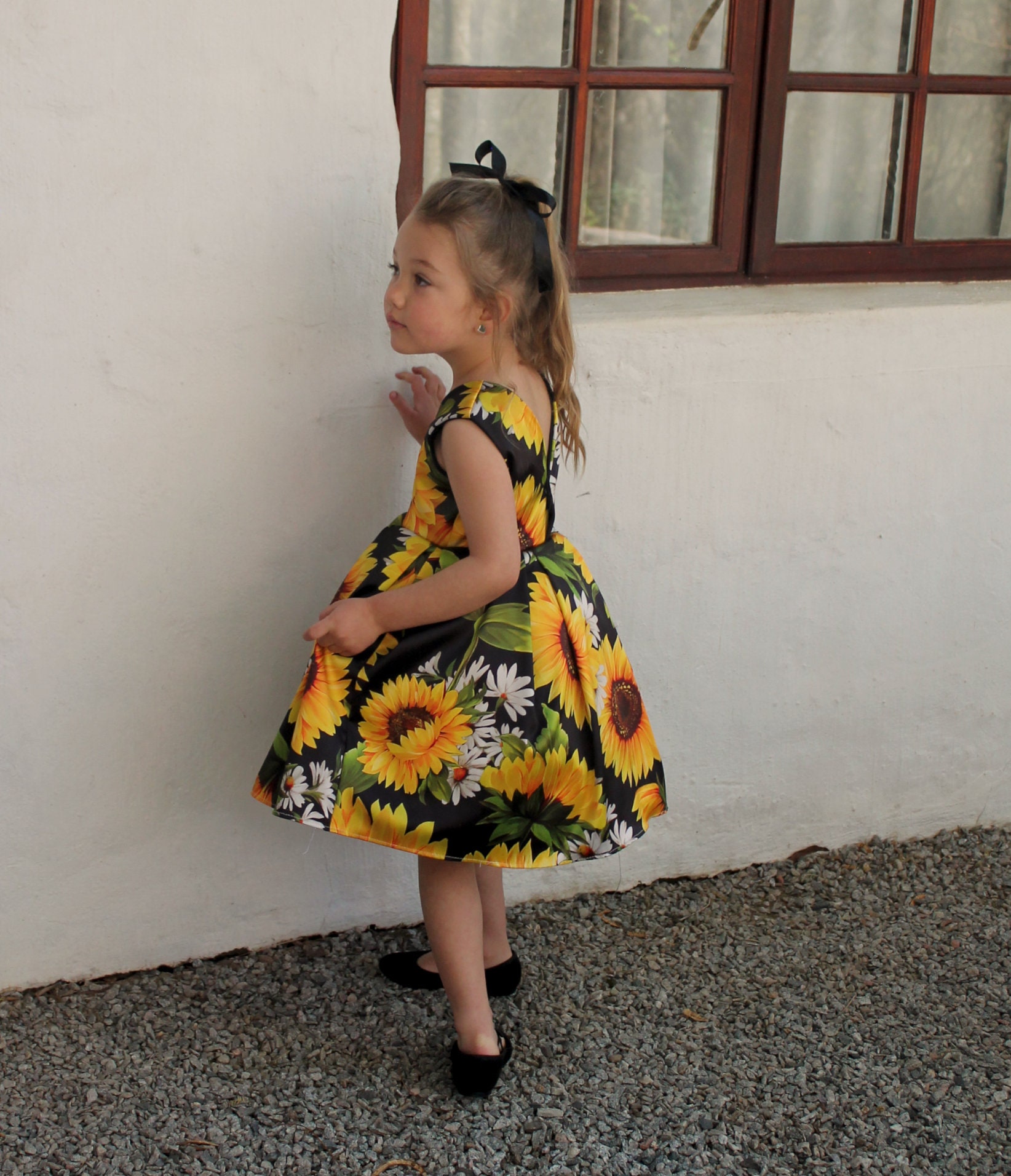 Sunflower flower girl dress Sunflower dress girl Sunflower Etsy