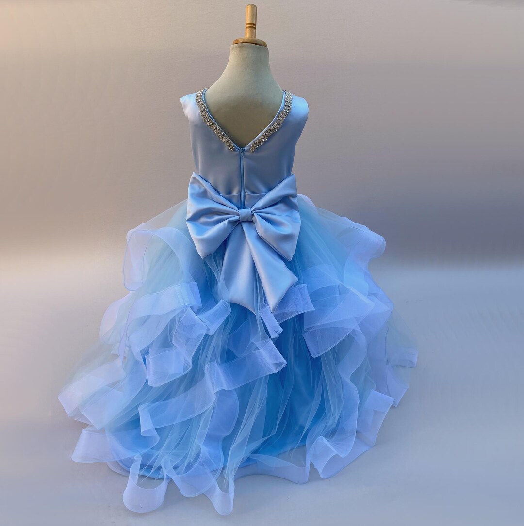 Niulatu Ball Gown Light Sky Blue Chiffon Holiday Dress Birthday Dresses Birthday Outfits SD1301 main image 1