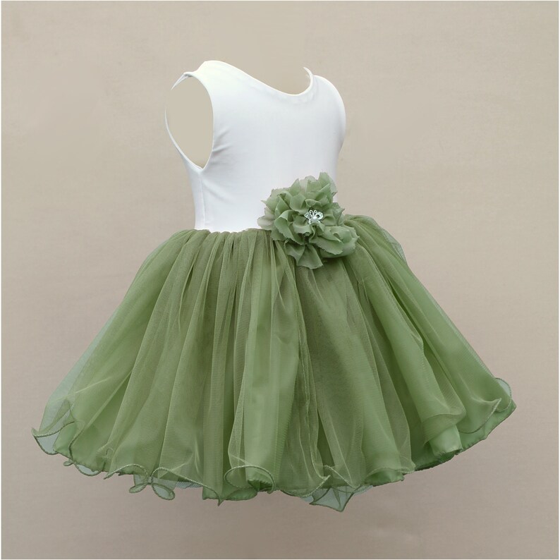 Green Flower Girl Dress Olive Green Dress Baby Green Dress Etsy Australia
