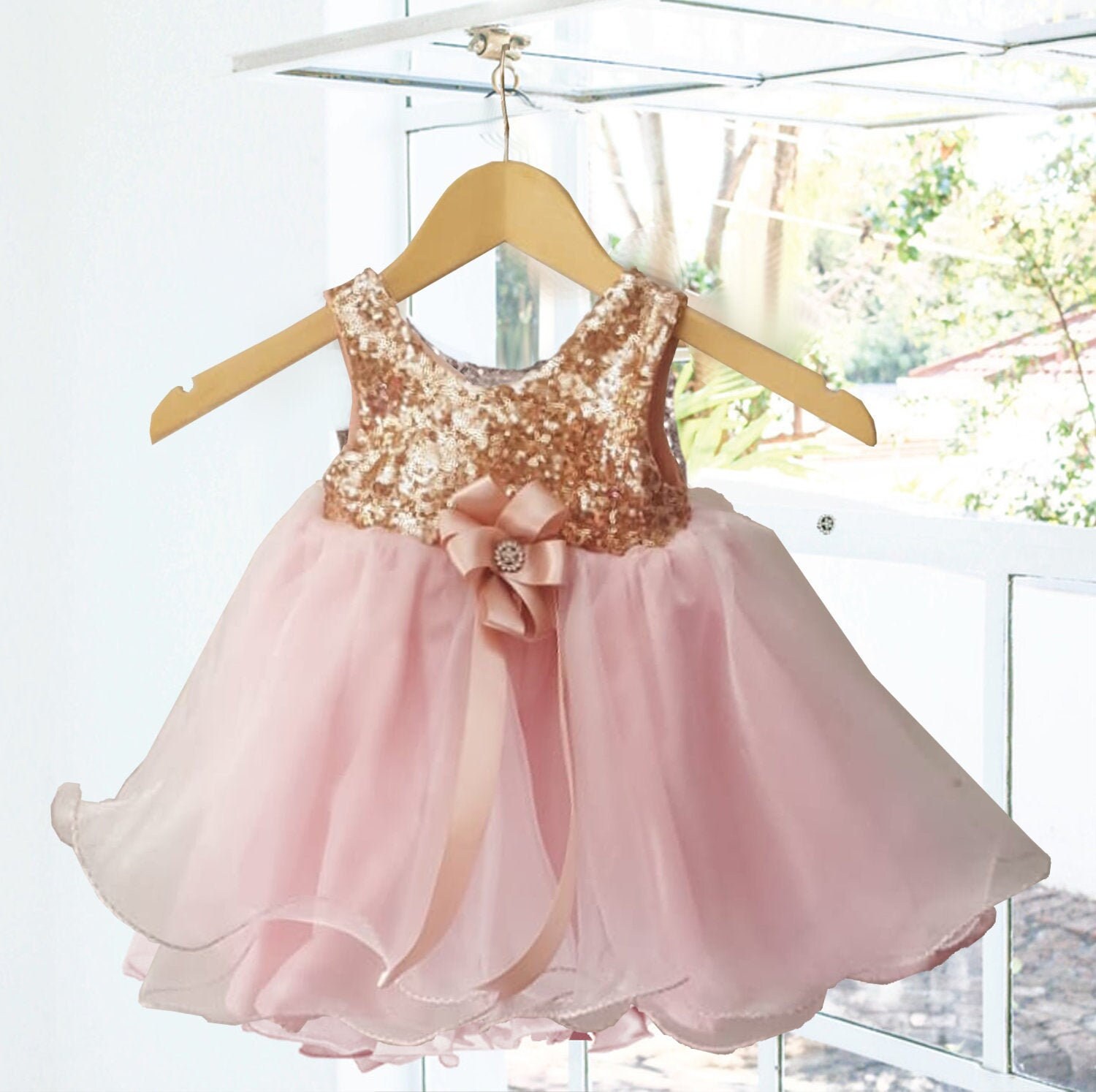 rose gold little girl dresses