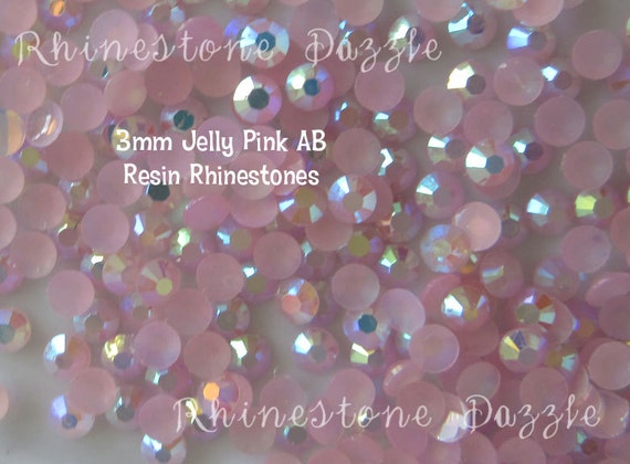 Light Pink AB Resin Rhinestones Sized Ss10/3mm Flatback Rhinestones, Select  QTY of 100pcs, 300pcs, 500pcs, 1000pcs 