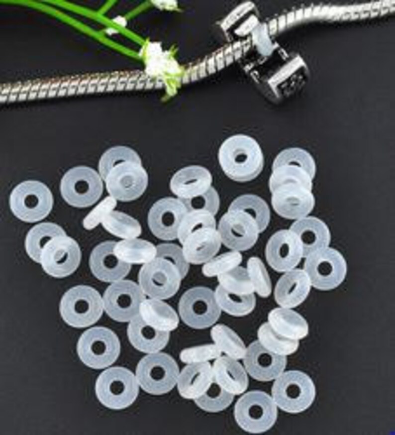 100pcs Clear Rubber Stopper Rings Silicone Bracelet Stoppers Etsy